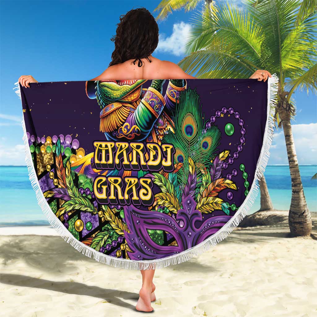 Mardi Gras Alligator Beach Blanket Let the Gator Jazz Roll - Wonder Print Shop