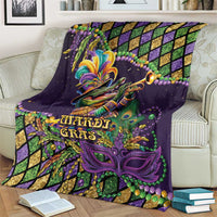 Mardi Gras Alligator Blanket Let the Gator Jazz Roll - Wonder Print Shop