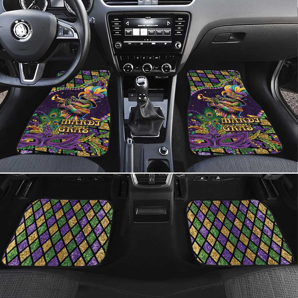 Mardi Gras Alligator Car Mats Let the Gator Jazz Roll - Wonder Print Shop
