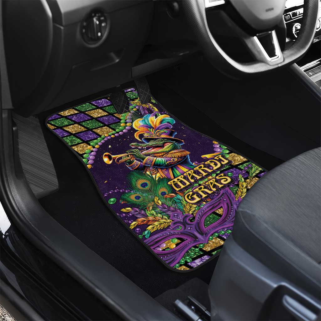 Mardi Gras Alligator Car Mats Let the Gator Jazz Roll - Wonder Print Shop