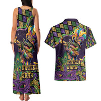Mardi Gras Alligator Couples Matching Tank Maxi Dress and Hawaiian Shirt Let the Gator Jazz Roll - Wonder Print Shop