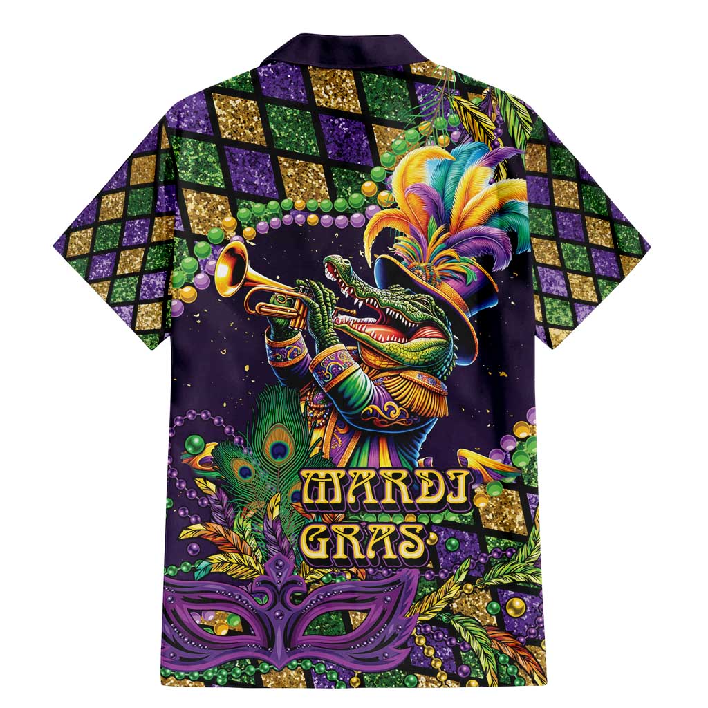 Mardi Gras Alligator Family Matching Mermaid Dress and Hawaiian Shirt Let the Gator Jazz Roll - Wonder Print Shop