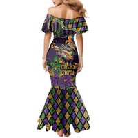 Mardi Gras Alligator Family Matching Mermaid Dress and Hawaiian Shirt Let the Gator Jazz Roll - Wonder Print Shop