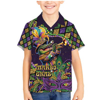 Mardi Gras Alligator Family Matching Mermaid Dress and Hawaiian Shirt Let the Gator Jazz Roll - Wonder Print Shop