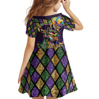 Mardi Gras Alligator Family Matching Off The Shoulder Long Sleeve Dress and Hawaiian Shirt Let the Gator Jazz Roll - Wonder Print Shop