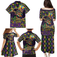Mardi Gras Alligator Family Matching Puletasi and Hawaiian Shirt Let the Gator Jazz Roll - Wonder Print Shop