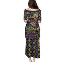 Mardi Gras Alligator Family Matching Puletasi and Hawaiian Shirt Let the Gator Jazz Roll - Wonder Print Shop