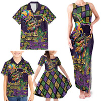 Mardi Gras Alligator Family Matching Tank Maxi Dress and Hawaiian Shirt Let the Gator Jazz Roll - Wonder Print Shop