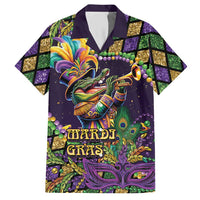 Mardi Gras Alligator Hawaiian Shirt Let the Gator Jazz Roll - Wonder Print Shop