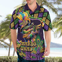 Mardi Gras Alligator Hawaiian Shirt Let the Gator Jazz Roll - Wonder Print Shop