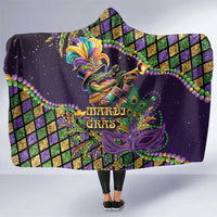 Mardi Gras Alligator Hooded Blanket Let the Gator Jazz Roll - Wonder Print Shop