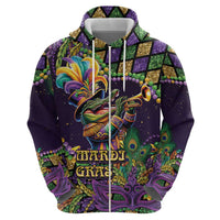 Mardi Gras Alligator Hoodie Let the Gator Jazz Roll - Wonder Print Shop