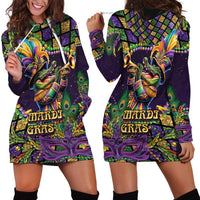 Mardi Gras Alligator Hoodie Dress Let the Gator Jazz Roll - Wonder Print Shop