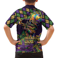 Mardi Gras Alligator Kid Hawaiian Shirt Let the Gator Jazz Roll - Wonder Print Shop