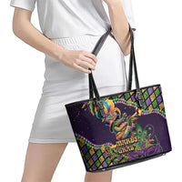 Mardi Gras Alligator Leather Tote Bag Let the Gator Jazz Roll - Wonder Print Shop