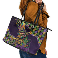 Mardi Gras Alligator Leather Tote Bag Let the Gator Jazz Roll - Wonder Print Shop