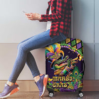 Mardi Gras Alligator Luggage Cover Let the Gator Jazz Roll - Wonder Print Shop