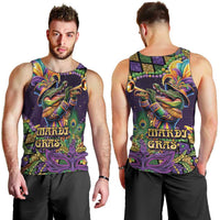 Mardi Gras Alligator Men Tank Top Let the Gator Jazz Roll - Wonder Print Shop