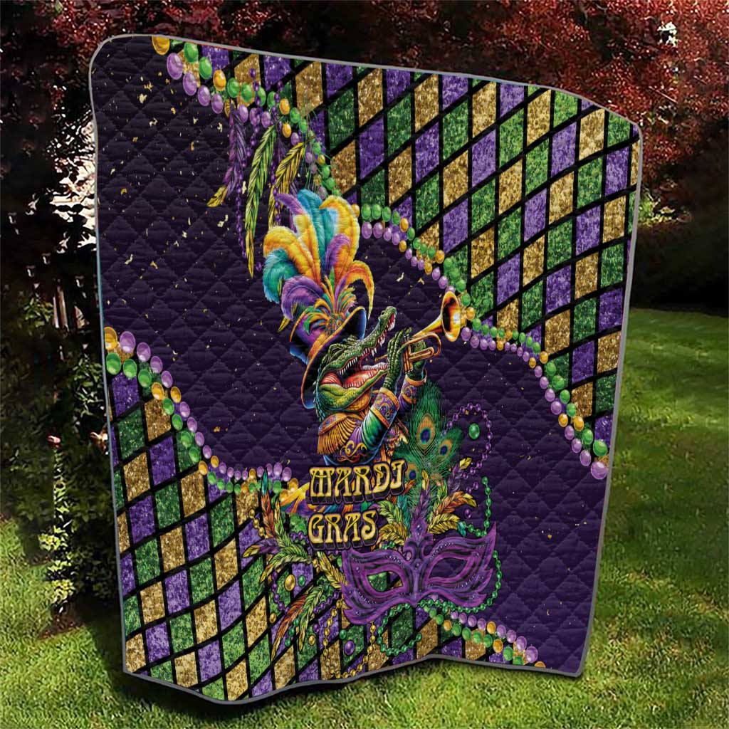 Mardi Gras Alligator Quilt Let the Gator Jazz Roll - Wonder Print Shop