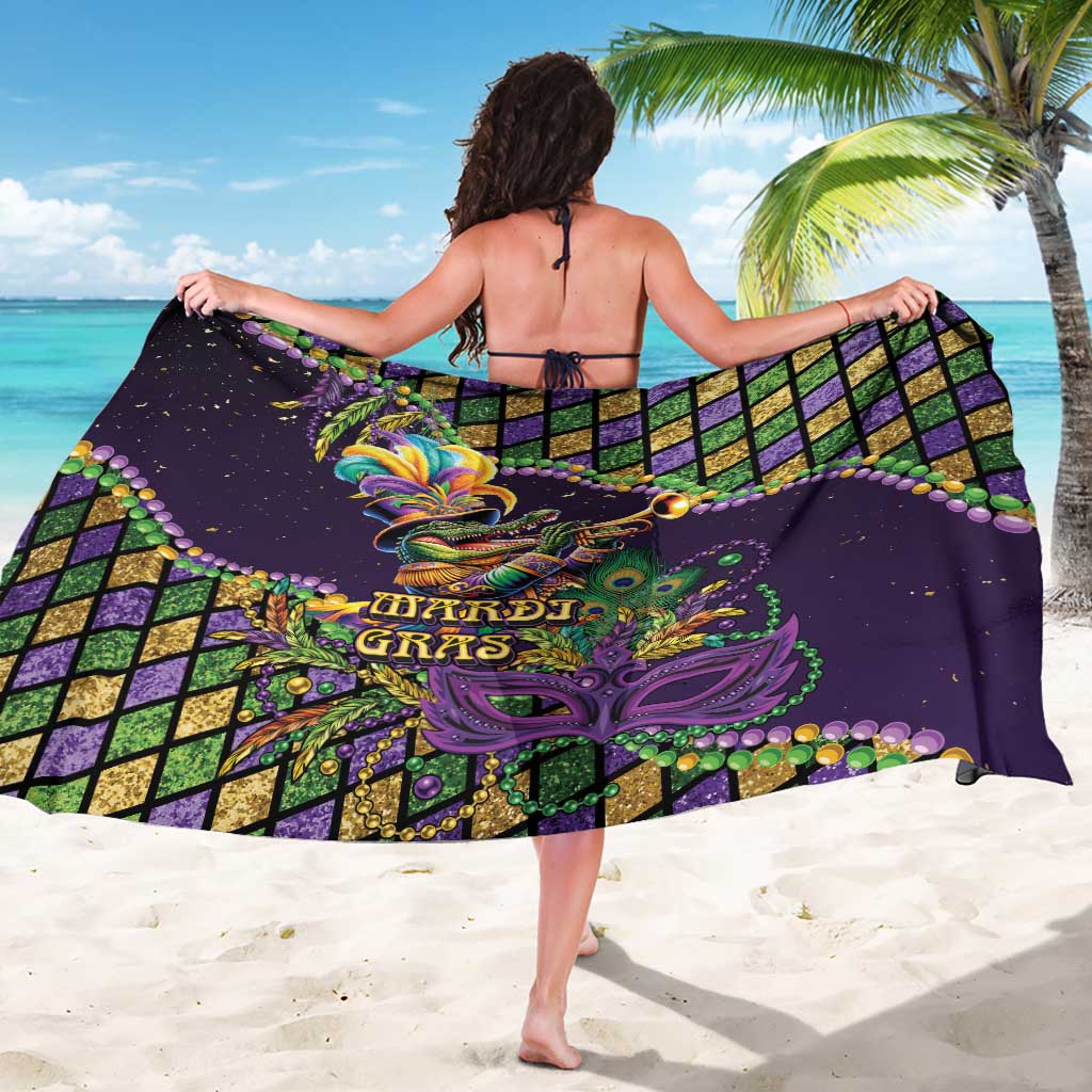 Mardi Gras Alligator Sarong Let the Gator Jazz Roll - Wonder Print Shop