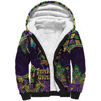 Mardi Gras Alligator Sherpa Hoodie Let the Gator Jazz Roll - Wonder Print Shop