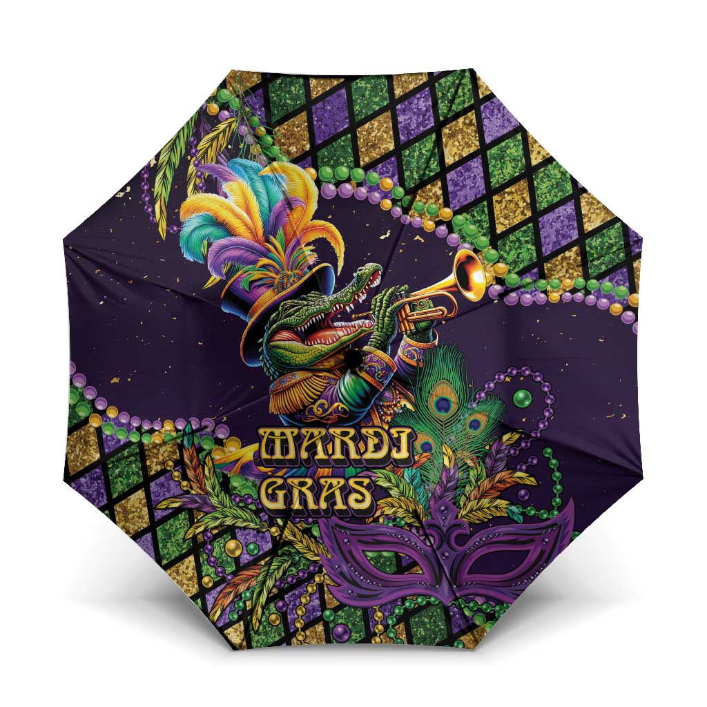 Mardi Gras Alligator Umbrella Let the Gator Jazz Roll - Wonder Print Shop