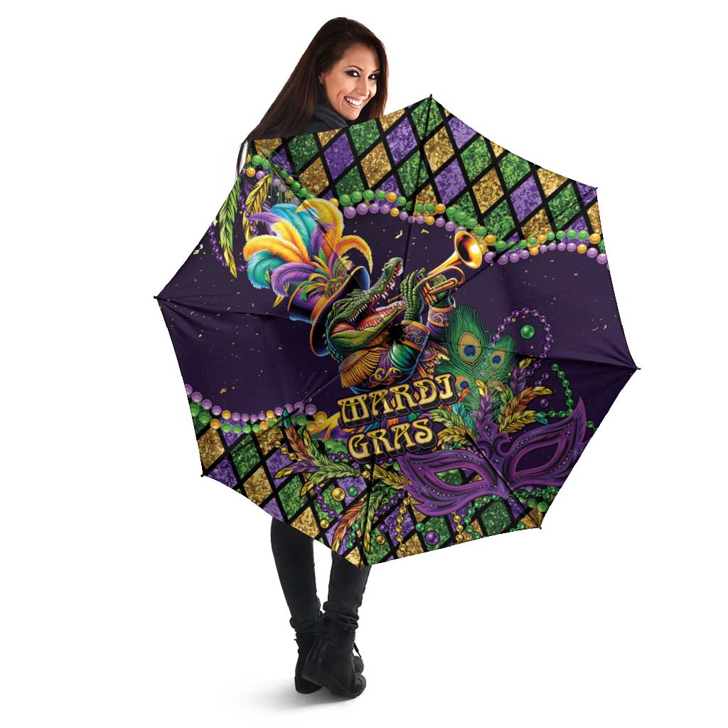Mardi Gras Alligator Umbrella Let the Gator Jazz Roll - Wonder Print Shop