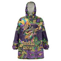 Mardi Gras Alligator Wearable Blanket Hoodie Let the Gator Jazz Roll - Wonder Print Shop
