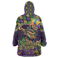 Mardi Gras Alligator Wearable Blanket Hoodie Let the Gator Jazz Roll - Wonder Print Shop