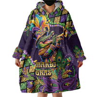 Mardi Gras Alligator Wearable Blanket Hoodie Let the Gator Jazz Roll - Wonder Print Shop