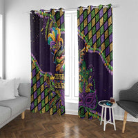 Mardi Gras Alligator Window Curtain Let the Gator Jazz Roll - Wonder Print Shop