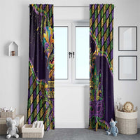 Mardi Gras Alligator Window Curtain Let the Gator Jazz Roll - Wonder Print Shop