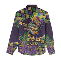 Mardi Gras Alligator Women Casual Shirt Let the Gator Jazz Roll - Wonder Print Shop