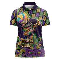 Mardi Gras Alligator Women Polo Shirt Let the Gator Jazz Roll - Wonder Print Shop