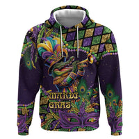 Mardi Gras Alligator Zip Hoodie Let the Gator Jazz Roll - Wonder Print Shop