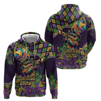 Mardi Gras Alligator Zip Hoodie Let the Gator Jazz Roll - Wonder Print Shop