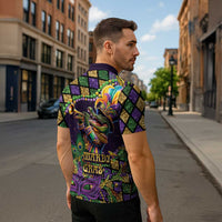 Mardi Gras Alligator Zipper Polo Shirt Let the Gator Jazz Roll - Wonder Print Shop