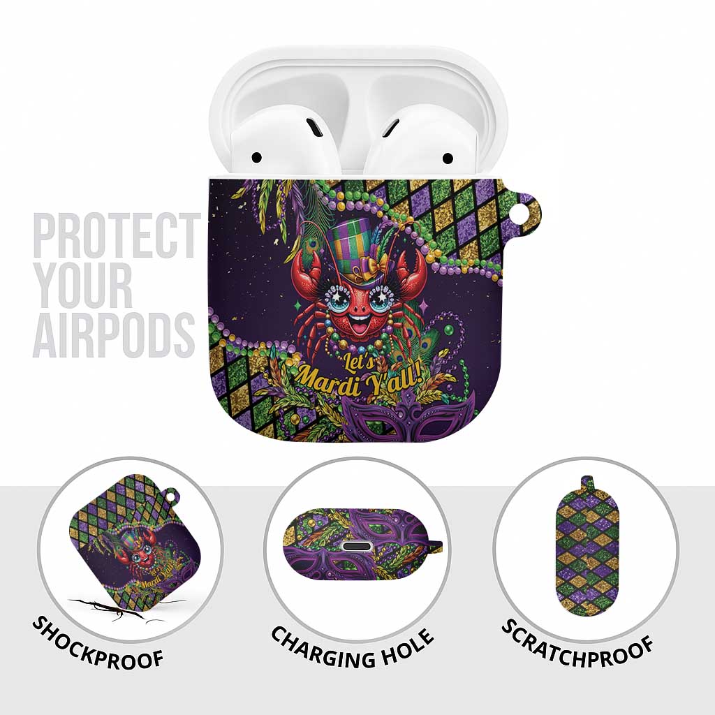 Mardi Gras Crawfish AirPods Case Let's Mardi Y'all - Wonder Print Shop