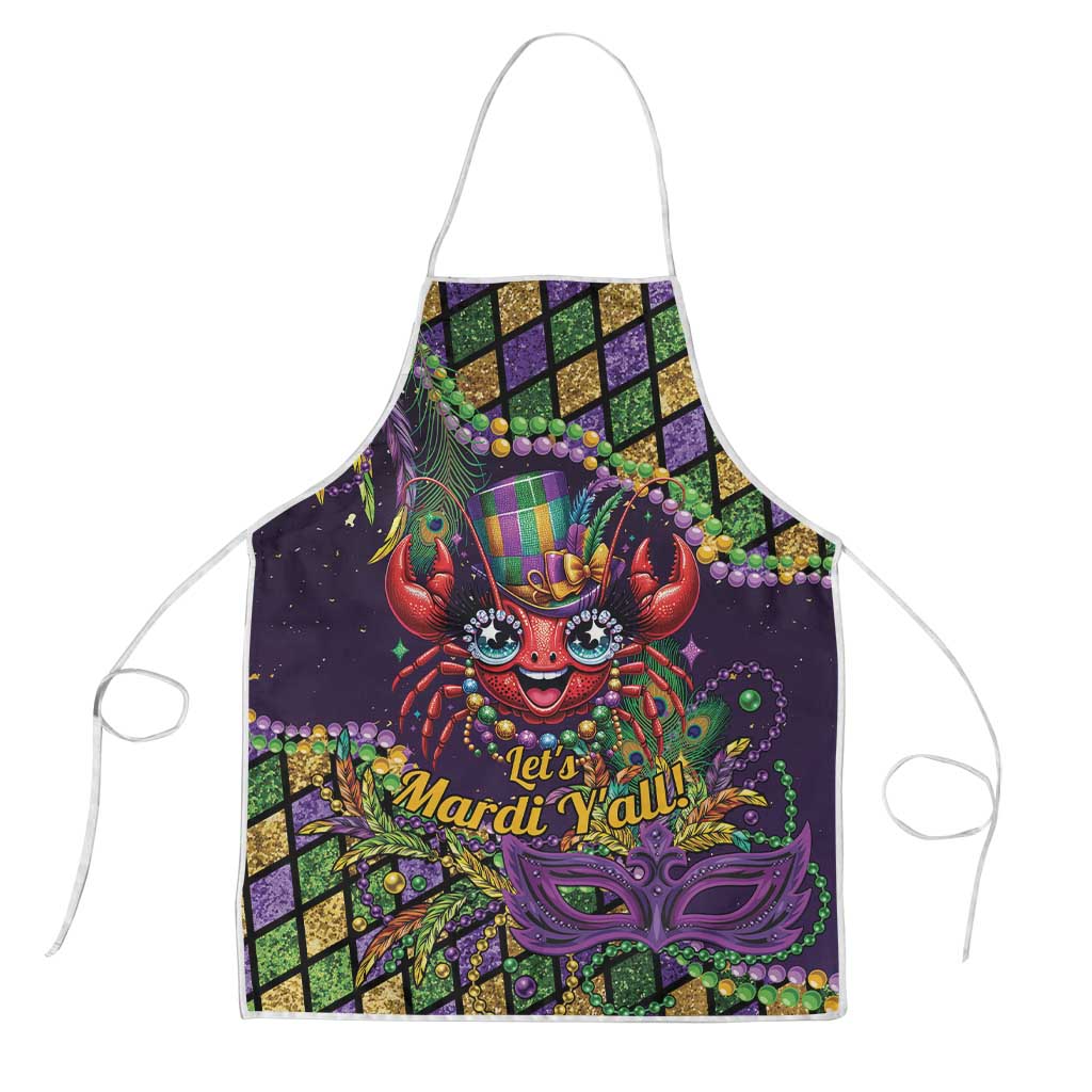 Mardi Gras Crawfish Apron Let's Mardi Y'all - Wonder Print Shop