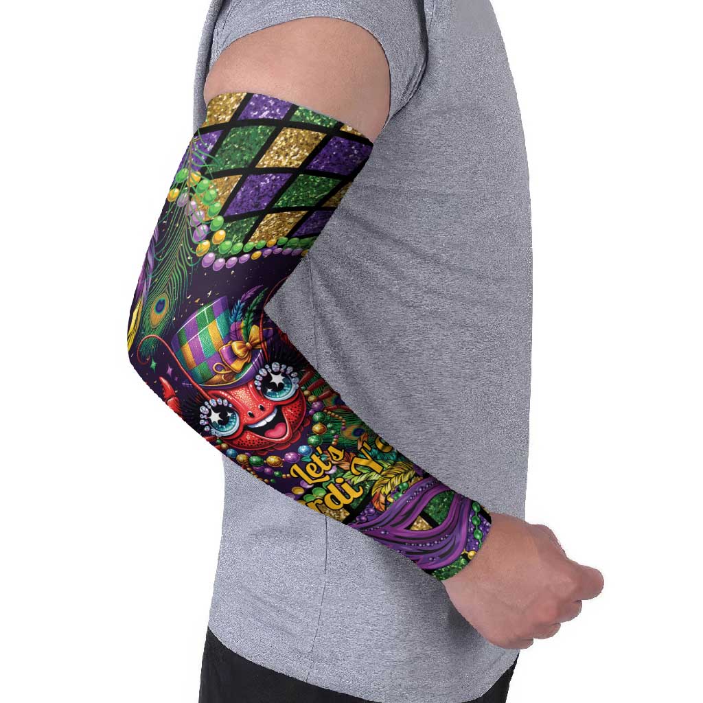 Mardi Gras Crawfish Arm Sleeves Let's Mardi Y'all - Wonder Print Shop