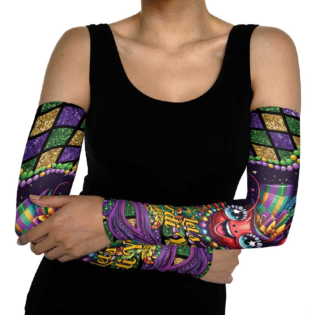 Mardi Gras Crawfish Arm Sleeves Let's Mardi Y'all - Wonder Print Shop