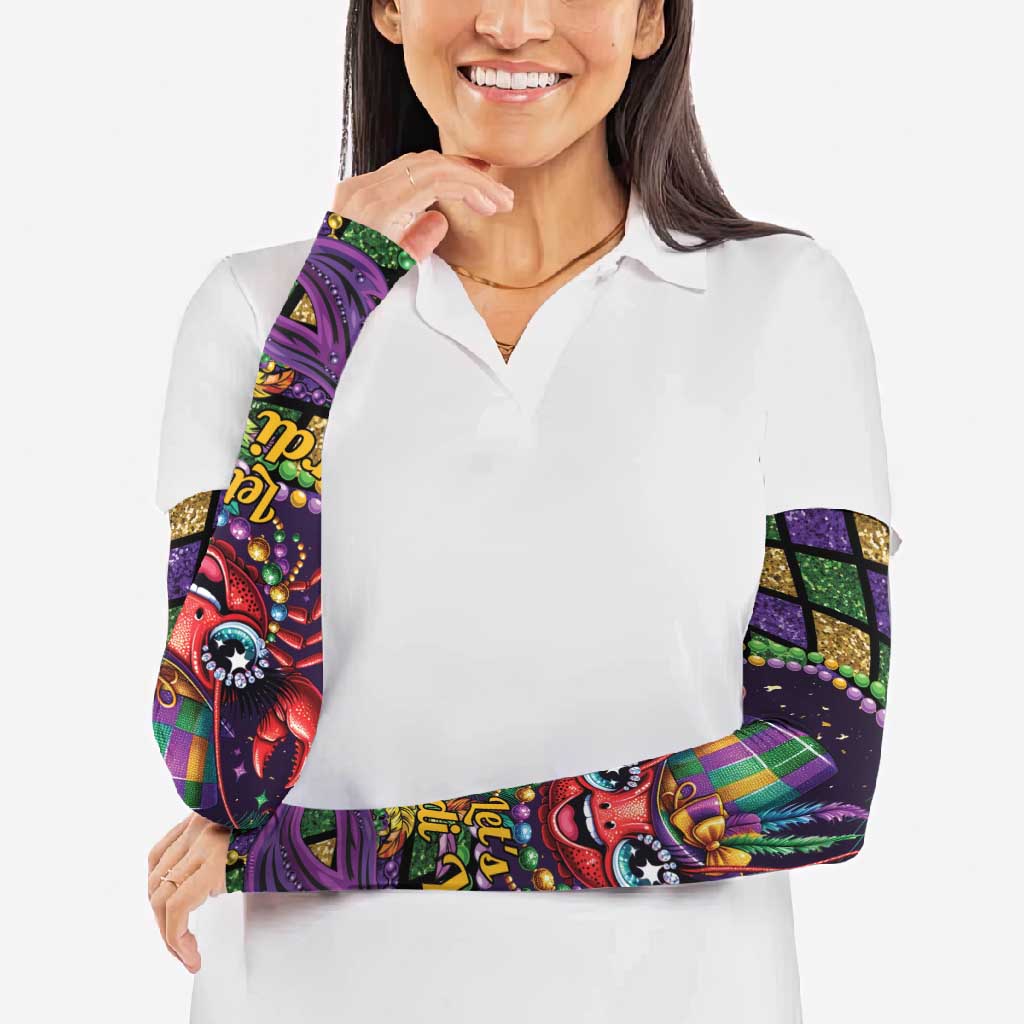 Mardi Gras Crawfish Arm Sleeves Let's Mardi Y'all - Wonder Print Shop