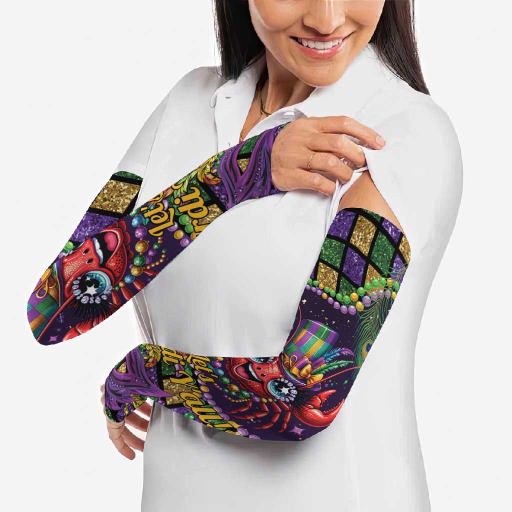Mardi Gras Crawfish Arm Sleeves Let's Mardi Y'all - Wonder Print Shop