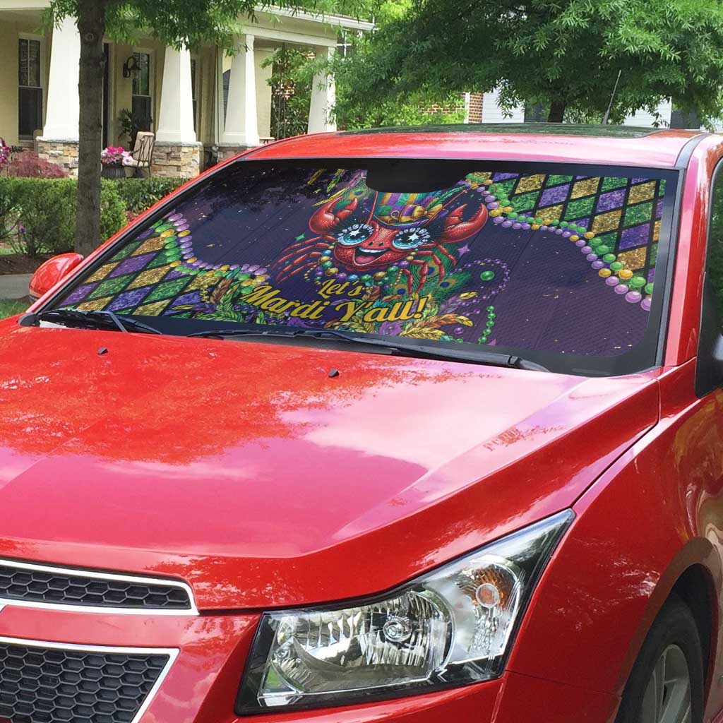 Mardi Gras Crawfish Auto Sun Shade Let's Mardi Y'all - Wonder Print Shop