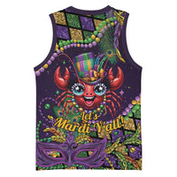 Mardi Gras Crawfish Basketball Jersey Let's Mardi Y'all - Wonder Print Shop