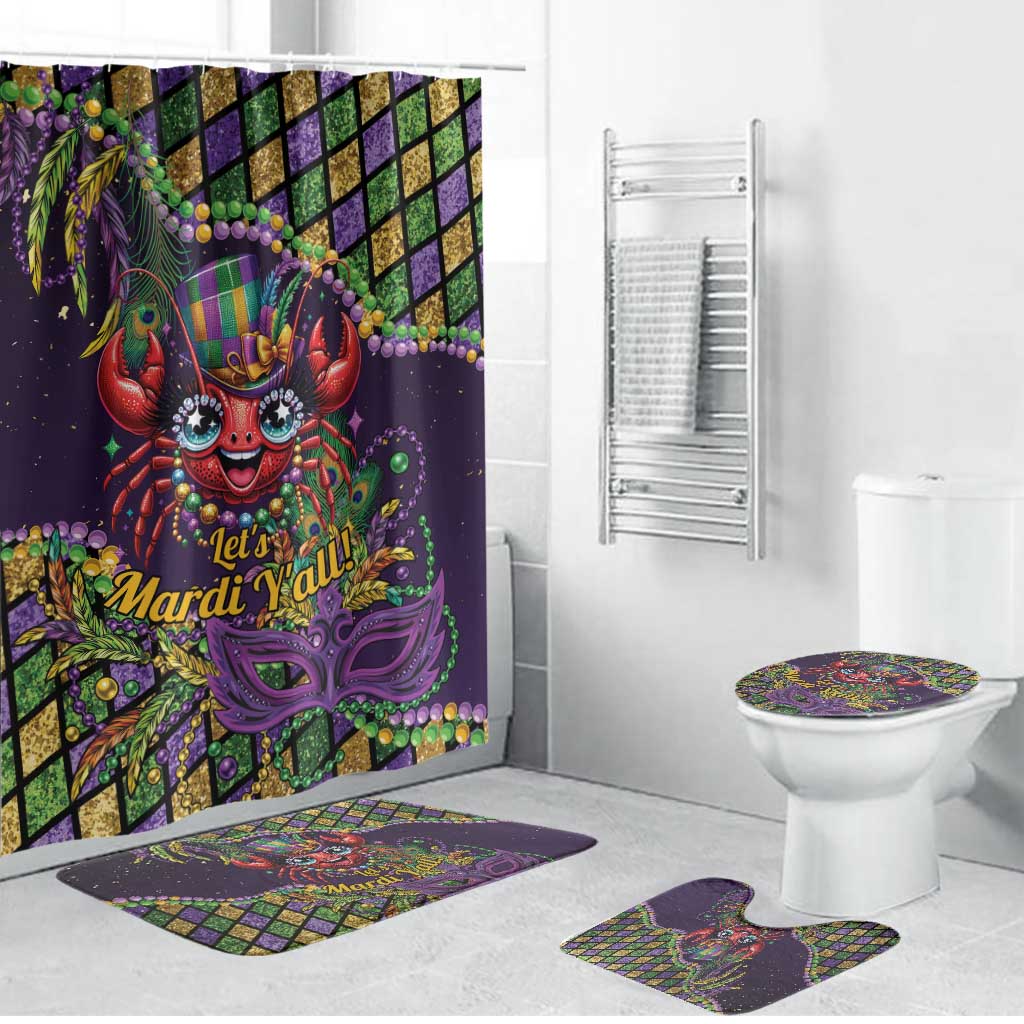 Mardi Gras Crawfish Bathroom Set Let's Mardi Y'all - Wonder Print Shop