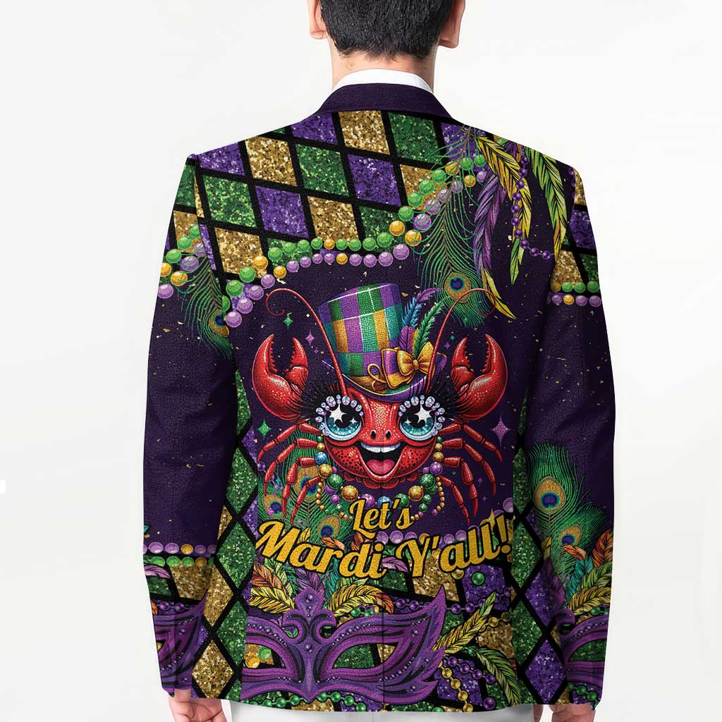 Mardi Gras Crawfish Blazer Let's Mardi Y'all - Wonder Print Shop