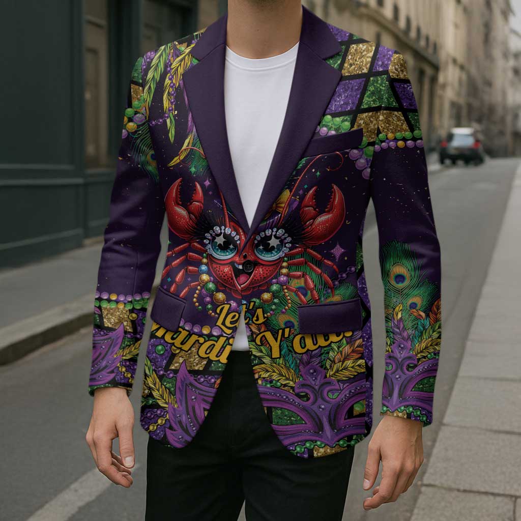 Mardi Gras Crawfish Blazer Let's Mardi Y'all - Wonder Print Shop