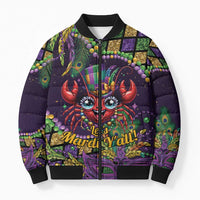 Mardi Gras Crawfish Bomber Puffer Jacket Let's Mardi Y'all - Wonder Print Shop
