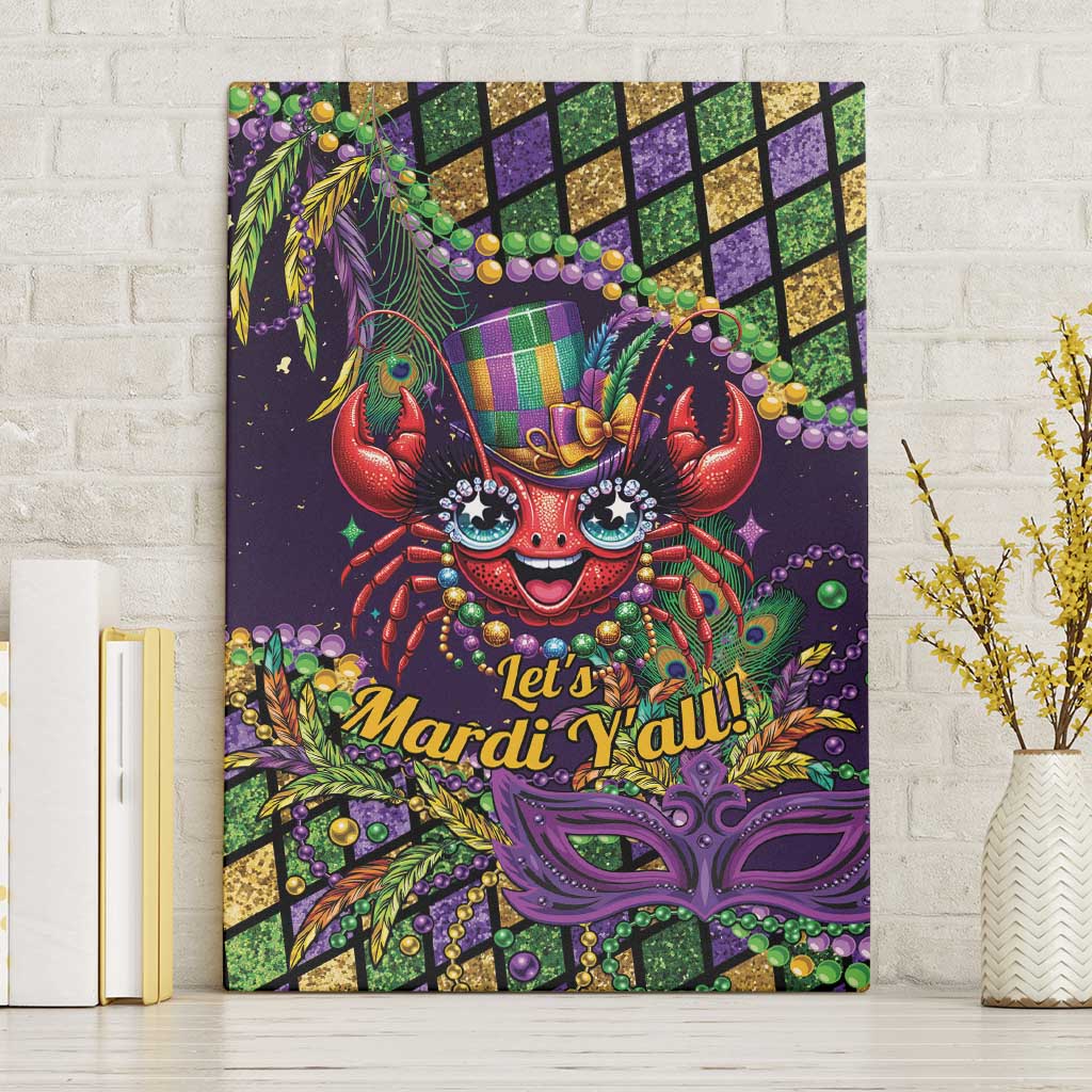 Mardi Gras Crawfish Canvas Wall Art Let's Mardi Y'all - Wonder Print Shop
